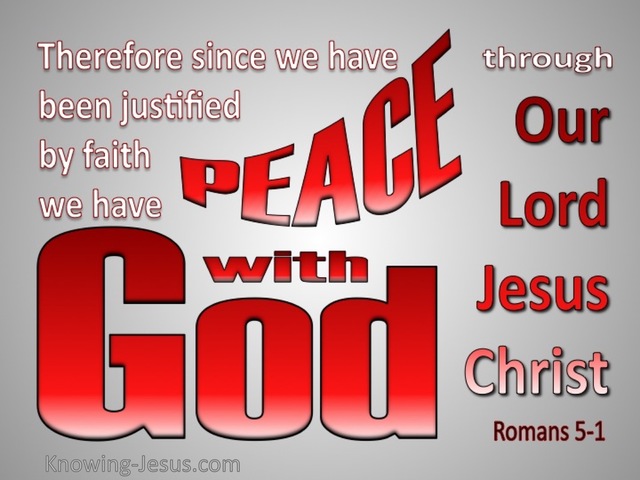 Romans 5:1 Peace With God (gray)